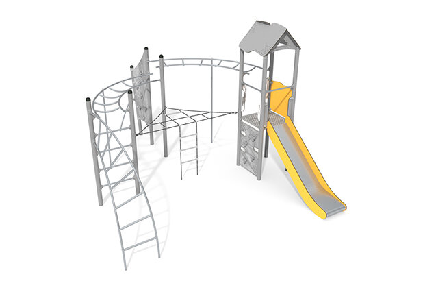 3D rendering af Wieża do zabawy - Active - pojedyncza wieża z zestawem do wspinaczki