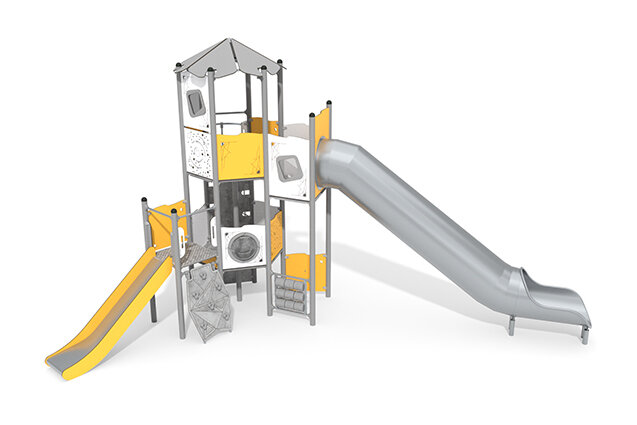 3D rendering af Wieża do zabawy - Active duża sześciokątna wieża ze zjeżdżalnią