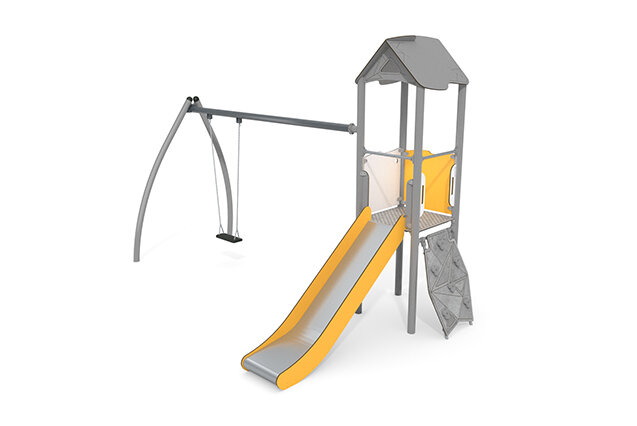 3D rendering af Wieża do zabawy - Active pojedyncza wieża z huśtawką