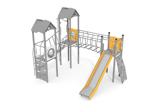 3D rendering af Wieża do zabawy - Active - potrójna wieża z mostem