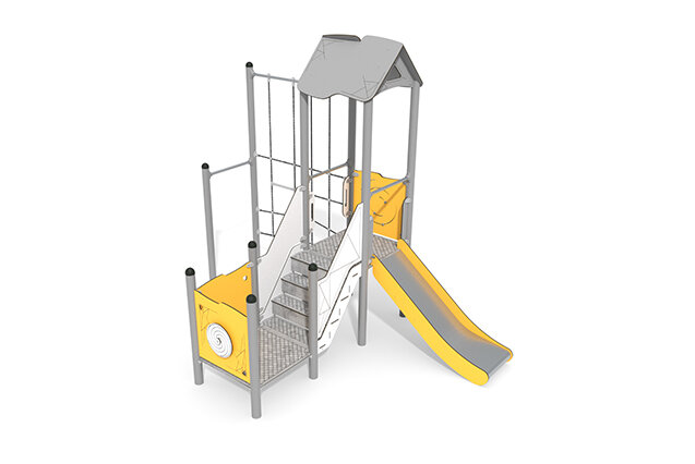 3D rendering af Wieża do zabawy - Active - wieża z platformą i siatką do wspinania