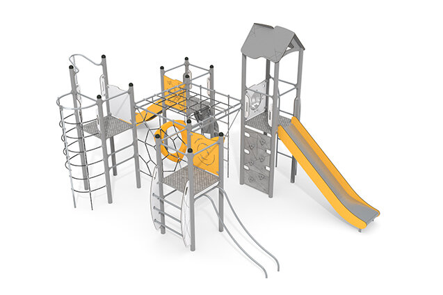 3D rendering af Wieża do zabawy - Active - poczwórna wieża z torem wspinaczkowym
