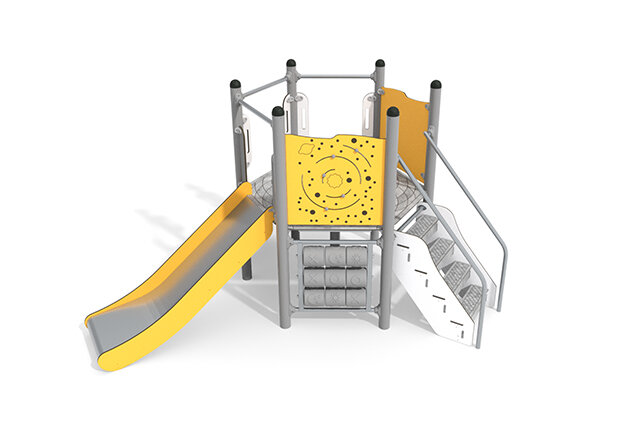 3D rendering af Wieża do zabawy - Active sześciokątna platforma ze zjeżdżalnią