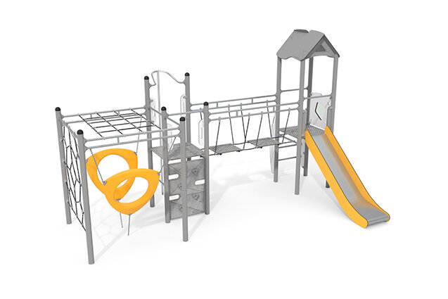 3D rendering af Wieża do zabawy - Active - podwójna wieża z zestawem do wspinaczki