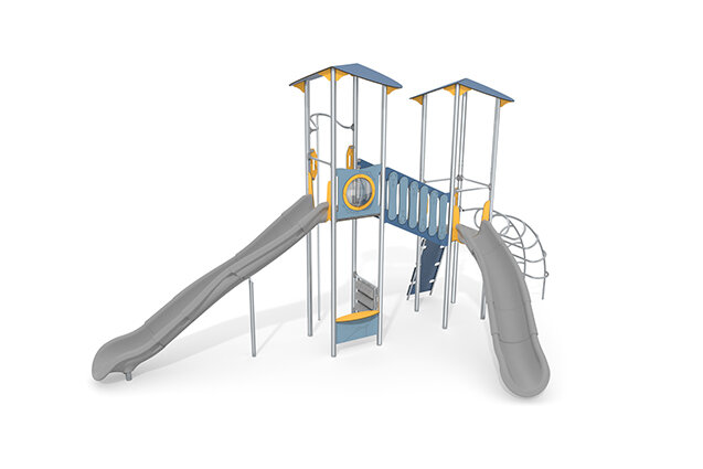 3D rendering af Wieża do zabawy - Aquarius INOX - podwójna wieża