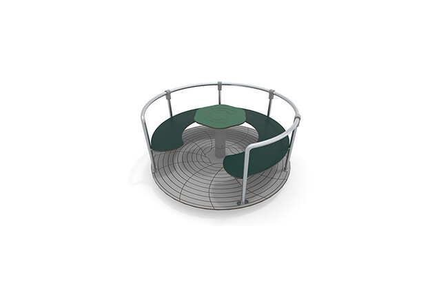 3D rendering af Karuzela z ławką zielona Ø150 cm
