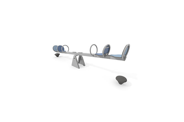 3D rendering af Bujak - cztery miejsca - stal nierdzewna - niebieski
