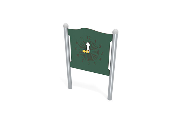 3D rendering af Tablica aktywności - zegar z wskazówkami zielony