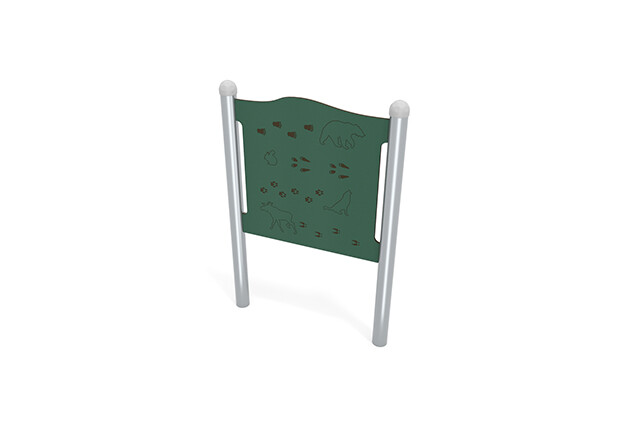 3D rendering af Tablica aktywności - ślady zwierząt zielony