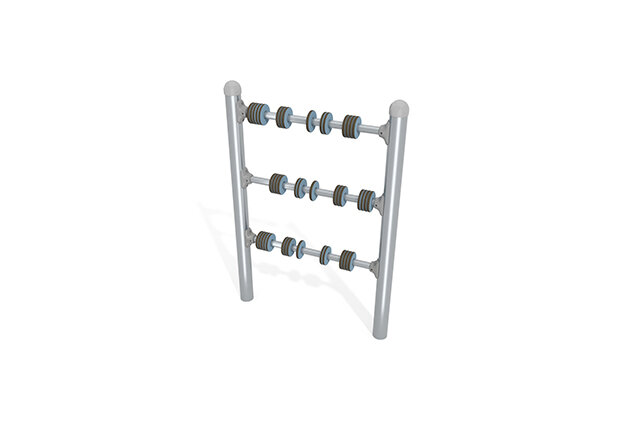 3D rendering af Tablica aktywności - panel sensoryczno-edukacyjny - niebieski