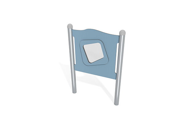 3D rendering af Tablica aktywności - panel z lustrem niebieski