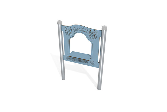 3D rendering af Tablica aktywności - lada sklepowa / stragan - niebieska