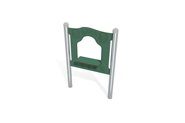 3D rendering af Tablica aktywności - lada sklepowa / stragan zielona