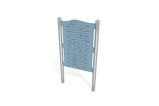 3D rendering af Tablica aktywności - miarka wzrostu - niebieska