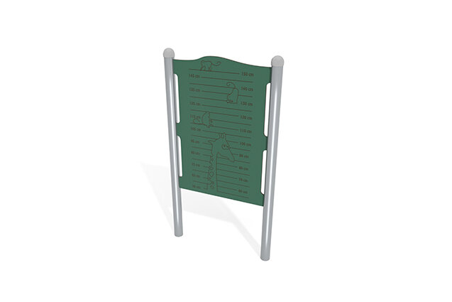 3D rendering af Tablica aktywności - miarka wzrostu - zielona