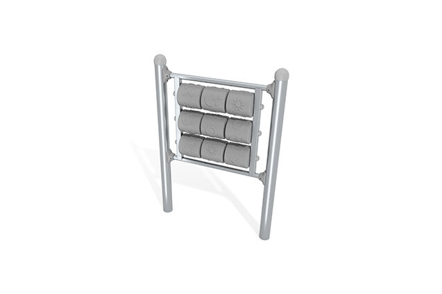 3D rendering af Gra kółko i krzyżyk - stal nierdzewna