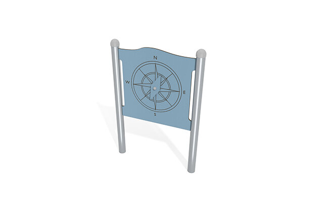 3D rendering af Tablica aktywności - 4 strony świata - niebieska