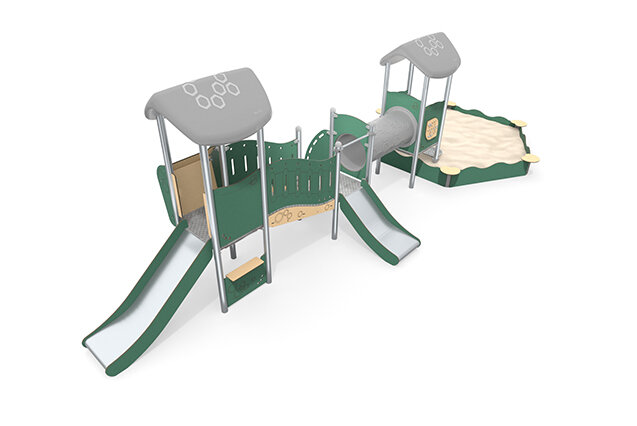 3D rendering af Wieża do zabawy - Mini potrójna wieża z piaskownicą