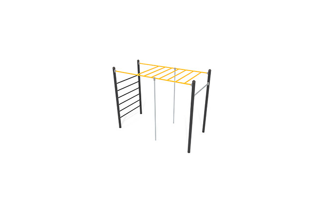 3D rendering af Fitness - Street workout arm walk żółty