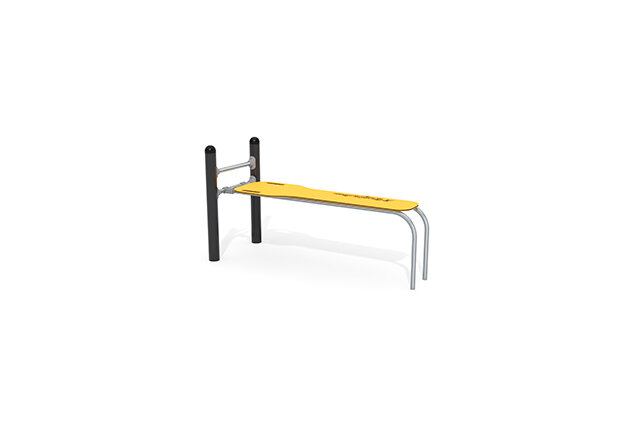 3D rendering af Fitness - Ławka do treningu Street workout - prosta, żółta