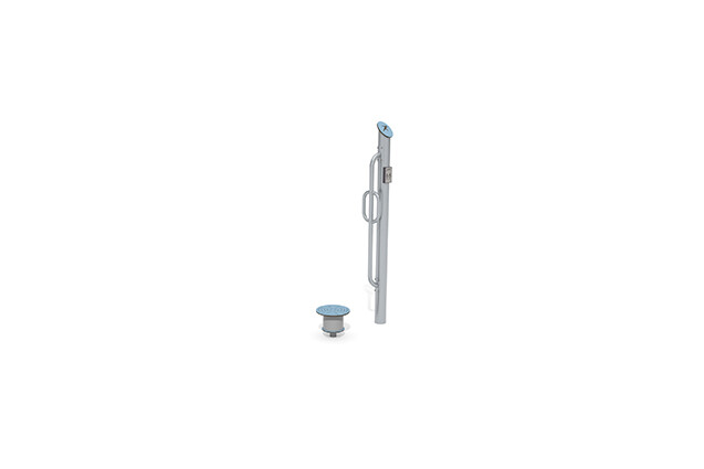 3D rendering af Fitness - Twister stojący Outdoor Inox niebieski