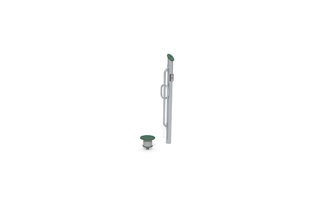 3D rendering af Fitness - Twister stojący Outdoor Inox zielony