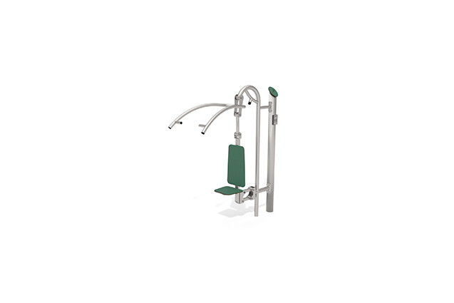 3D rendering af Fitness - zewnętrzny wyciąg górny Inox, zielony