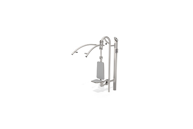 3D rendering af Fitness - zewnętrzny wyciąg górny Inox, szary