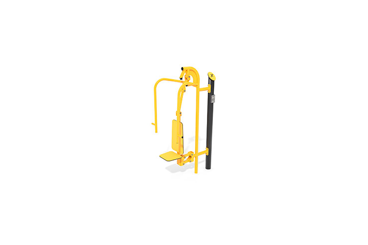 3D rendering af Fitness - zewnętrzna prasa do klatki piersiowej, żółty