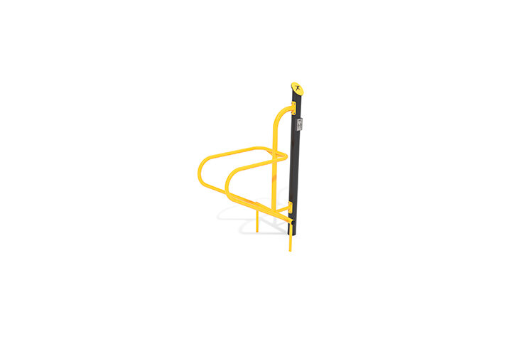 3D rendering af Fitness - zewnętrzne poręcze do dipów, żółta