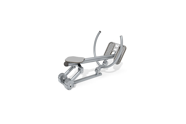 3D rendering af Fitness - Wioślarz zewnętrzny Inox szary