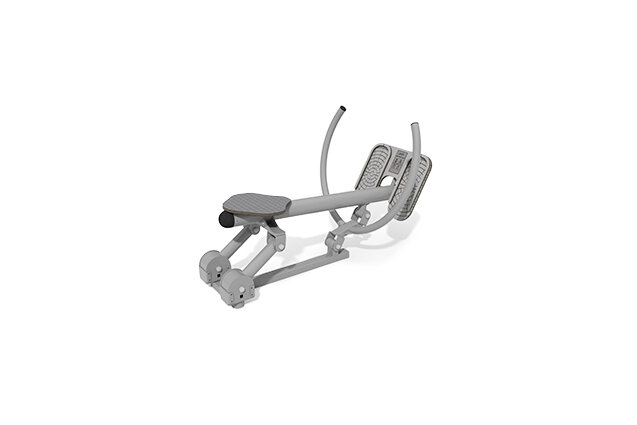 3D rendering af Fitness - Wioślarz zewnętrzny szary