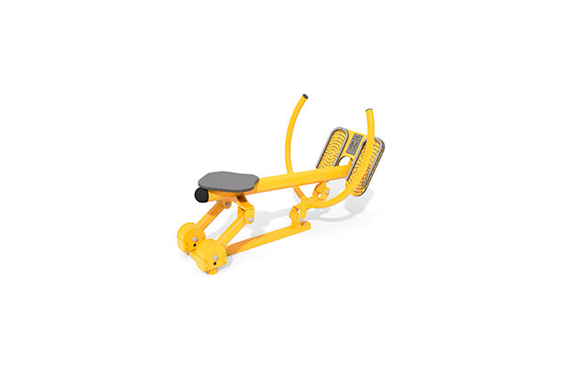 3D rendering af Fitness - Wioślarz zewnętrzny żółty