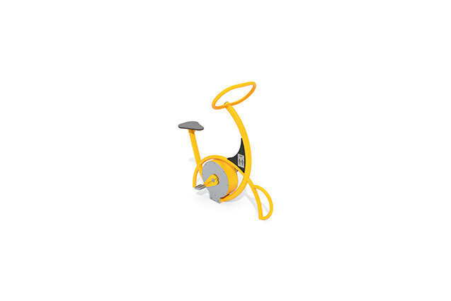3D rendering af Fitness - Zewnętrzny rower treningowy, żółty