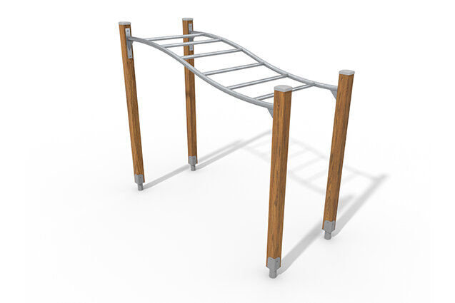 3D rendering af Tor przeszkód - ECO zakrzywione drążki gimnastyczne