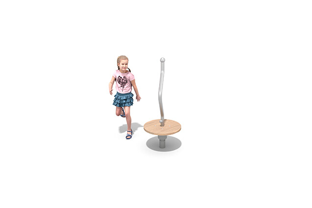 3D rendering af Karuzela - piruet z robinii i stali nierdzewnej