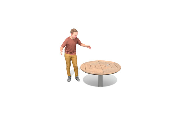 3D rendering af Karuzela – platforma obrotowa z robinii