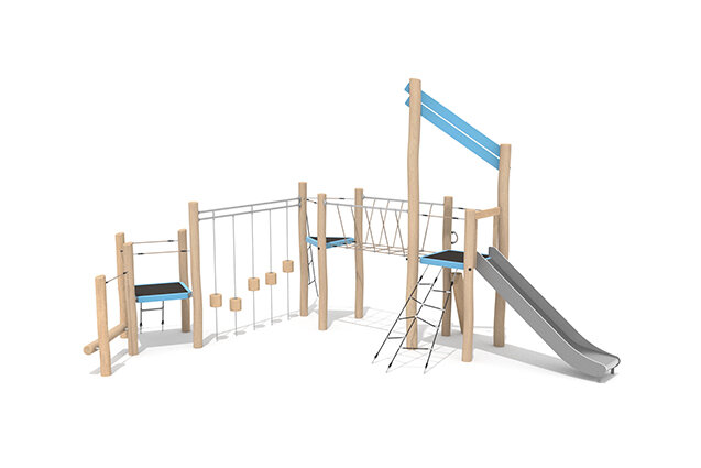 3D rendering af Wieża do zabawy - Robinia Scandic potrójna wieża z torem równoważnym