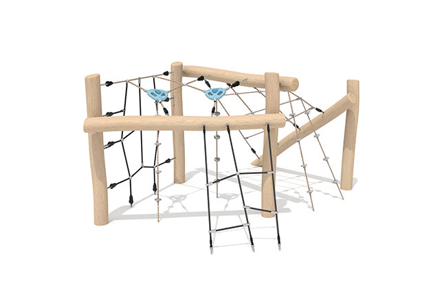 3D rendering af Konstrukcja wspinaczkowa - Robinia Scandic pięć tras wspinaczkowych do aktywnej zabawy
