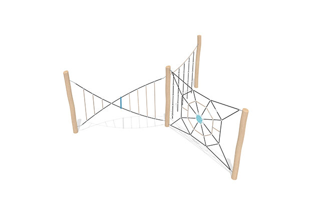 3D rendering af Tor przeszkód - Robinia Scandic trzy trasy wspinaczkowe