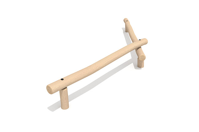 3D rendering af Tor przeszkód - Robinia Scandic dwie belki do balansowania