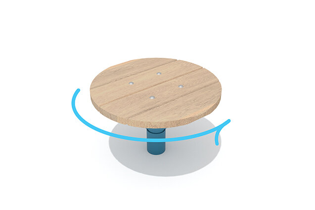 3D rendering af Karuzela - Robinia Scandic mała platforma obrotowa dla jednego dziecka