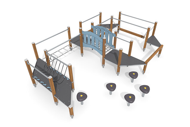 3D rendering af Tor przeszkód - ECO tor przeszkód - niebieski