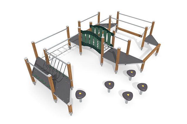 3D rendering af Tor przeszkód - ECO tor przeszkód - zielony