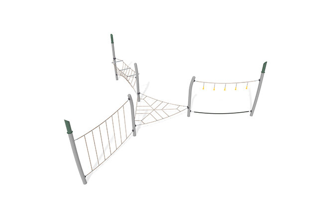 3D rendering af Tor przeszkód - Acrobat tor przeszkód 8 - zielony/beżowy