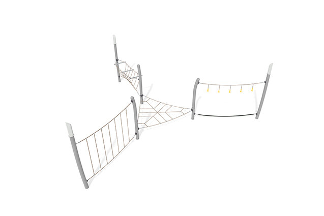 3D rendering af Tor przeszkód - Acrobat tor przeszkód 8 - szary/beżowy