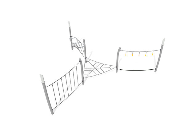 3D rendering af Tor przeszkód - Acrobat tor przeszkód 8 - szary/czarny