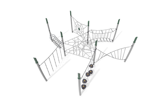 3D rendering af Tor przeszkód - Acrobat tor przeszkód 9 zielony/czarny
