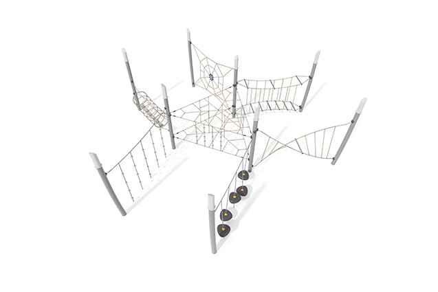 3D rendering af Tor przeszkód - Acrobat tor przeszkód 9 - szary/beżowy