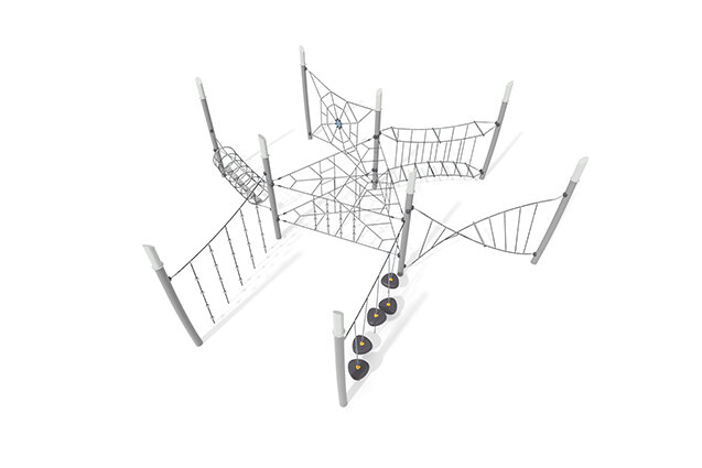 3D rendering af Tor przeszkód - Acrobat tor przeszkód 9 - szary/czarny